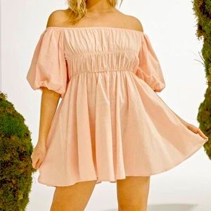 Pink off the shoulder dress